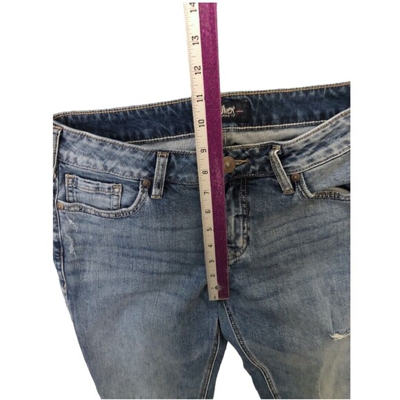 Silver Jeans Co Women’s 29/8 Skinny Blue Denim Distressed Medium Wash Zip Fly - Picture 7 of 8